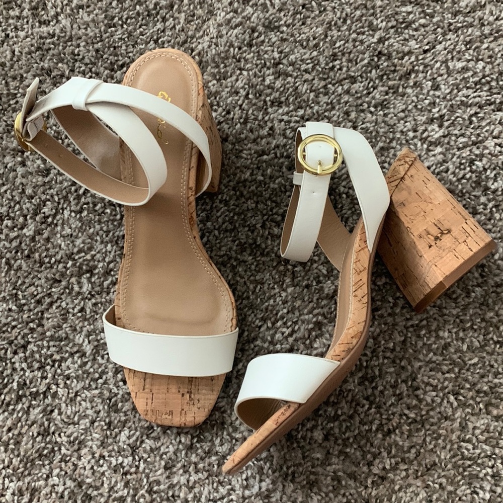 Cork White Heel